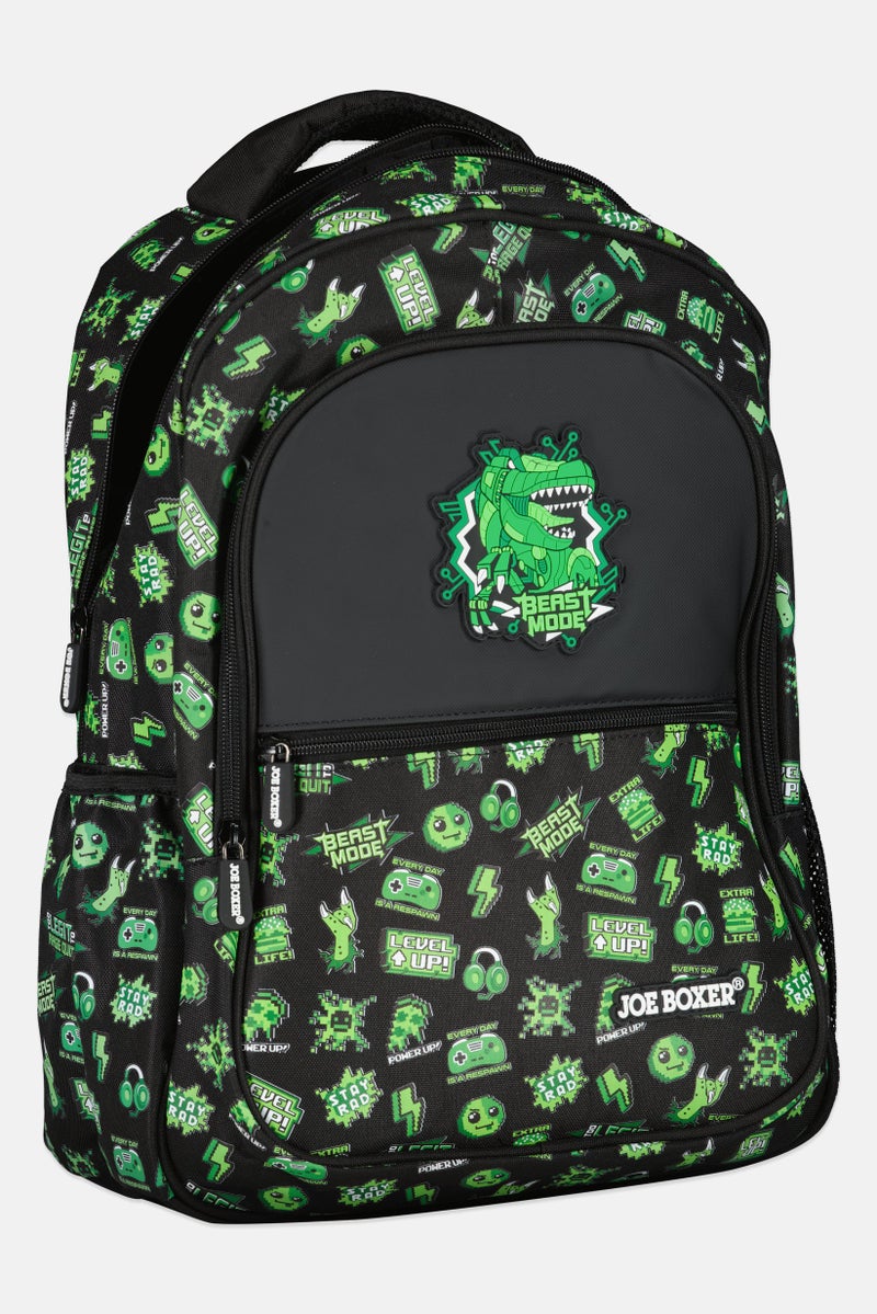 Joe Boxer Kids Boy Graphic Print Backpack, Black - Image 3