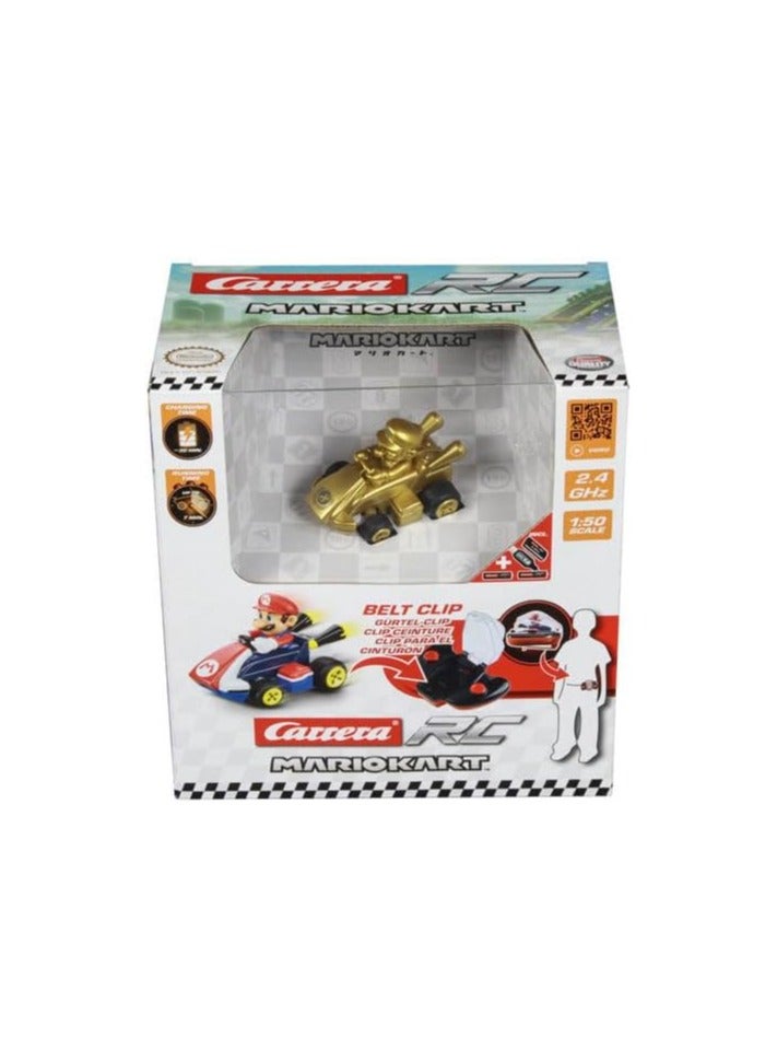 Carrera 2.4 GHz Mario Kart Mini RC - Mario Gold Edition | Remote Control Toy for Kids | Turbo Speed, Precise Steering | Eco-Friendly Paperbox Packaging | Fun Racing Toy - Image 2