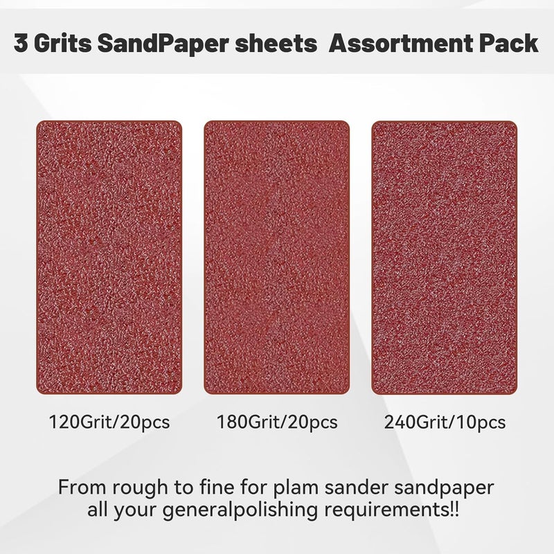 BAOSTC 1/4 Sandpaper Sheet,4-1/2"*5-1/2" Assorted120-180-240,50PACK - Image 3