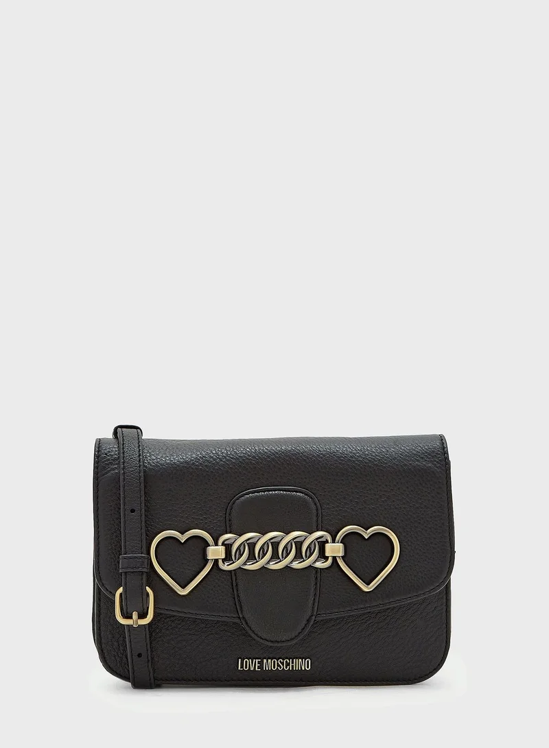 Love Moschino Flap Over Crossbody Bag