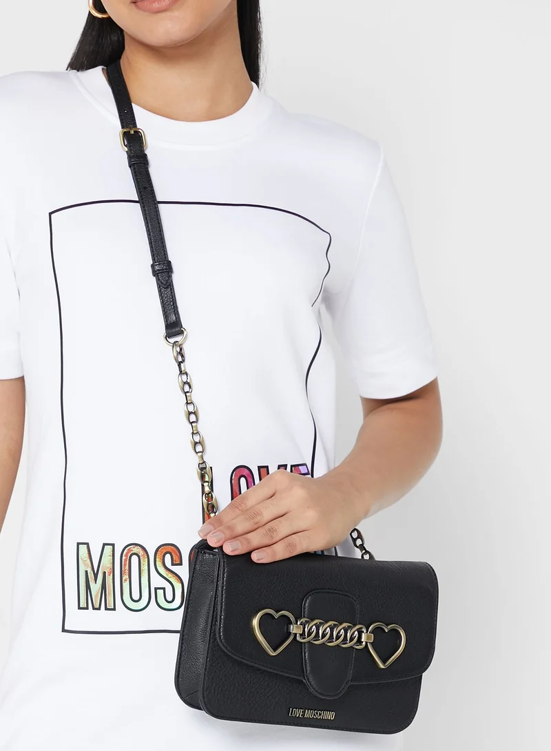 Love Moschino Flap Over Crossbody Bag