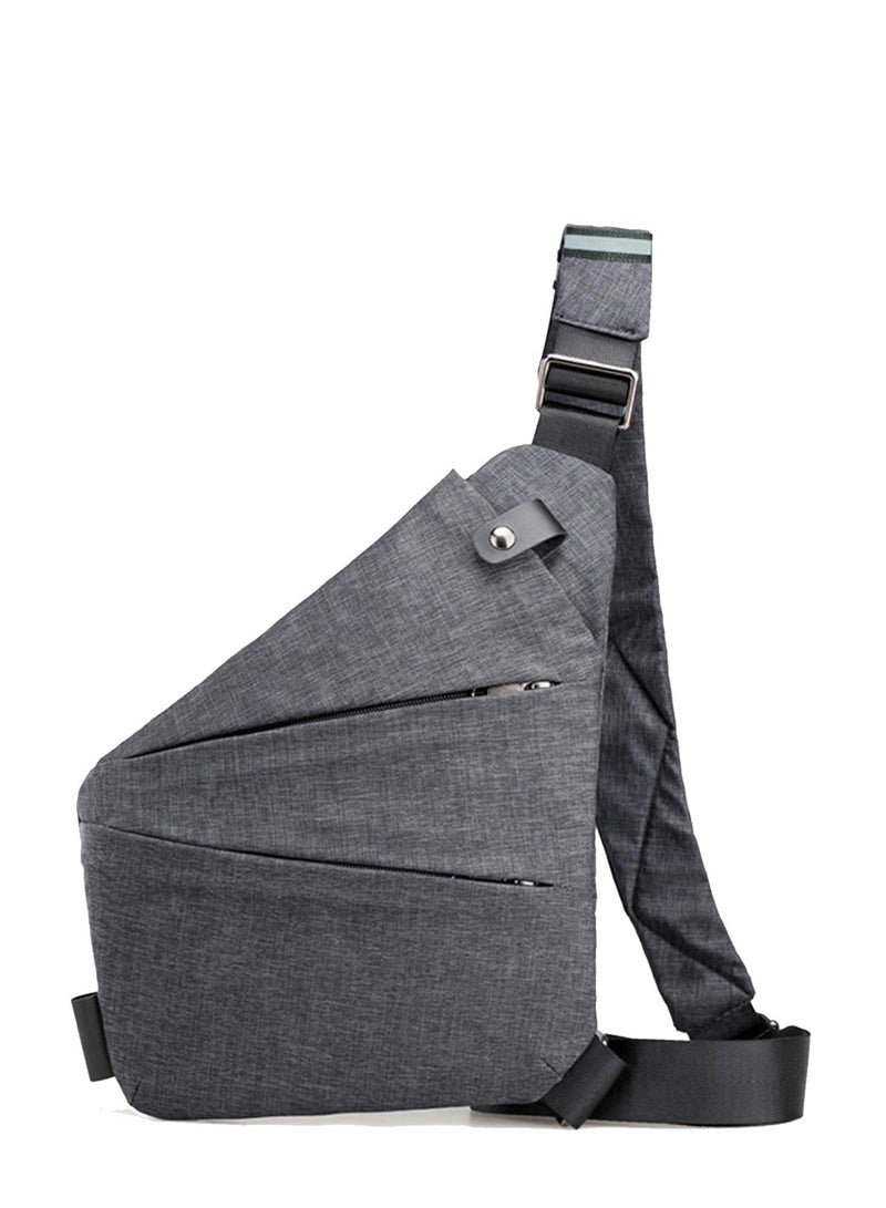 SYOSI Crossbody Sling Bag, Body Chest Shoulder Bag for Men Women Casual Shoulder Backpack Bag, Anti-Theft Chest Casual Travel Daypack with Hidden Zipper, Slim Sling Bag for Men Women (Gray) - Image 1