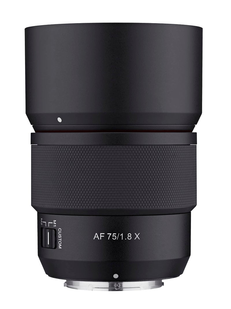Samyang AF 75mm F1.8 Compact Telephoto Auto Focus Lens for Fujifilm X - APS-C Mirrorless, Weather-Sealed, Quiet STM AF, Custom Switch with Preset Aperture, Smooth Bokeh, Lightweight - Image 1