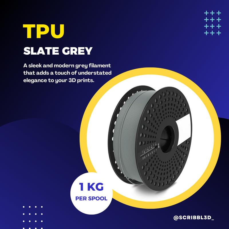 Scribbl3d Premium TPU 1.75mm 3D Printing Filament | Dimensional Accuracy +- 0.02mm | (Slate Grey) - Image 4