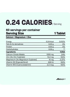 BOLDFIT Boldfit Calcium Tablets for Women & Men 1000mg Vitamin B12 & D2 Calcium Magnesium & Zinc Tablets Supports Bone Strength, Muscle Health Calcium Supplement for Men & Women for Joint Support -120 Tablets  - Image 2