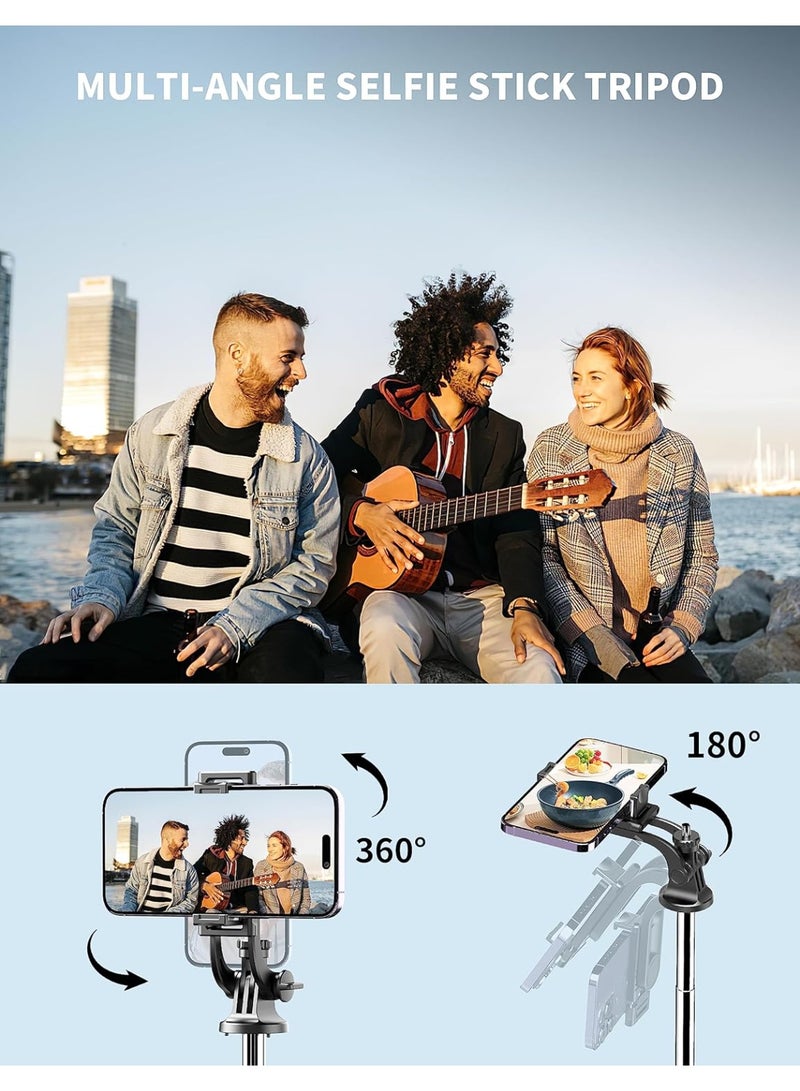 180 cm Tripod Stand for Mobile Phones – Selfie Stick with Detachable Remote – Compatible with iPhone, Samsung, GoPro, and Cameras - Image 4