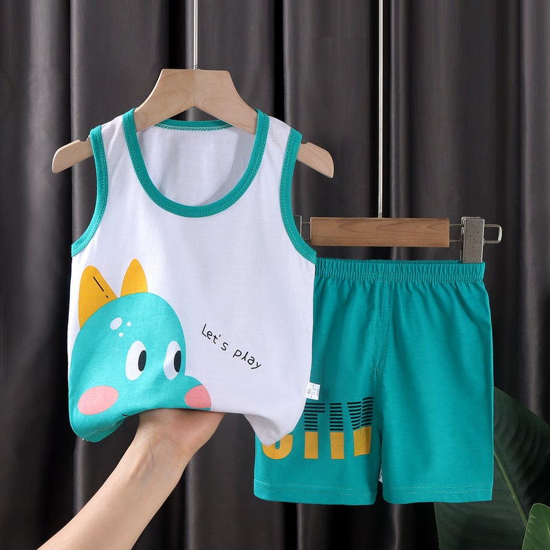 Kids Summer Cotton Vest Set E16-Dummy Dragon 