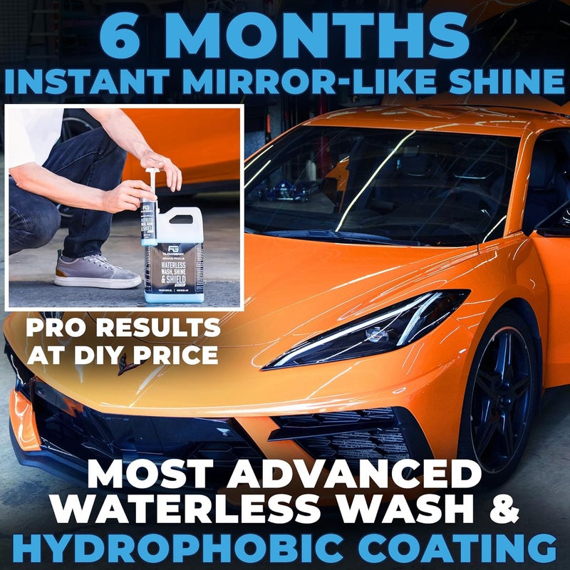 Flowgenix ™ Waterless Car Wash Spray - Grand Finale - Motorcycle Cleaner & Car Wax Polish (1 Gal or 128 oz) - Ceramic Coating - Quick Detailer Spray to Make Your Vehicle Shine - Image 4