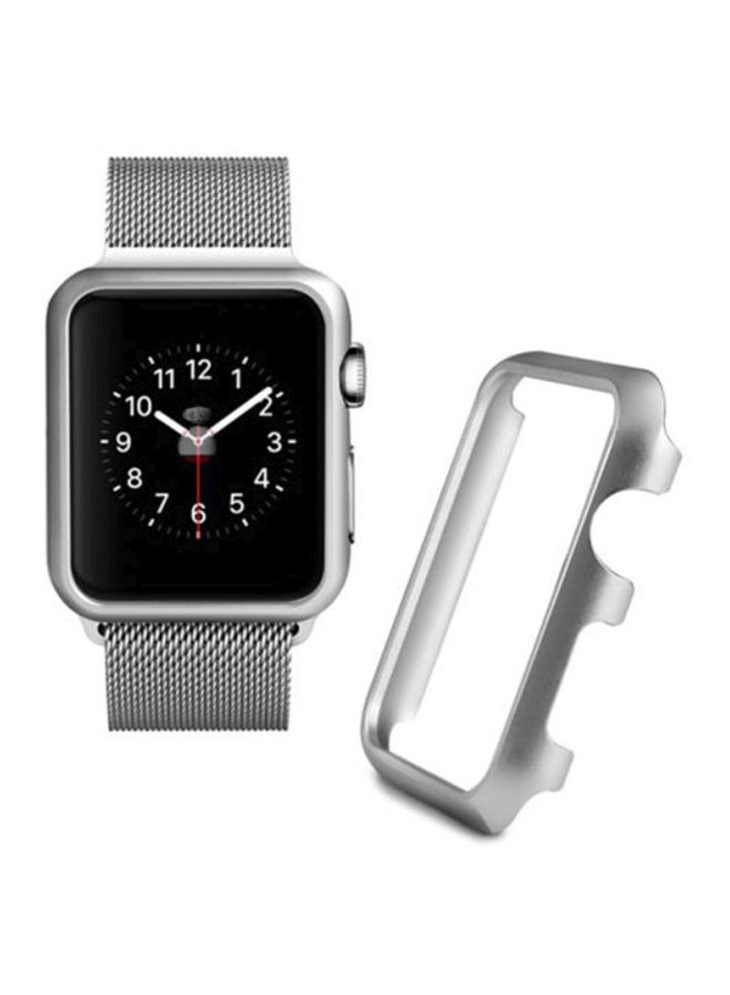 NIBEMINENT Protective Frame Bumper Case Cover For Apple Watch 1/2/3 42mm Silver  - Image 2