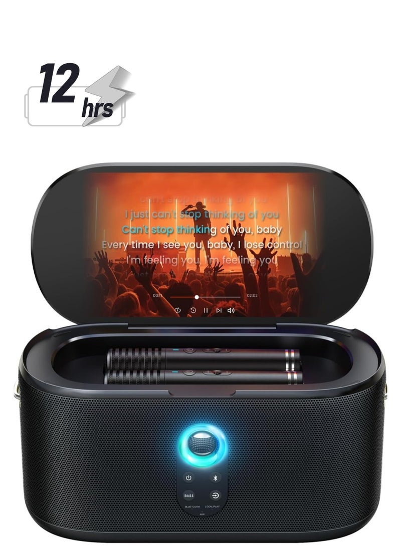 Ikarao مكبر صوت ذكي للحفلات IKARAO S1 شامل 550 واط 10.1 بوصة HD شحن ذاتي مع ميكروفون x2 بلوتوث 5.4 واي فاي HDMI 5.3 كجم 12 ساعة PT USB جيتار/ميكروفون AUX USB-C إدخال/إخراج حزام حمل - Image 1