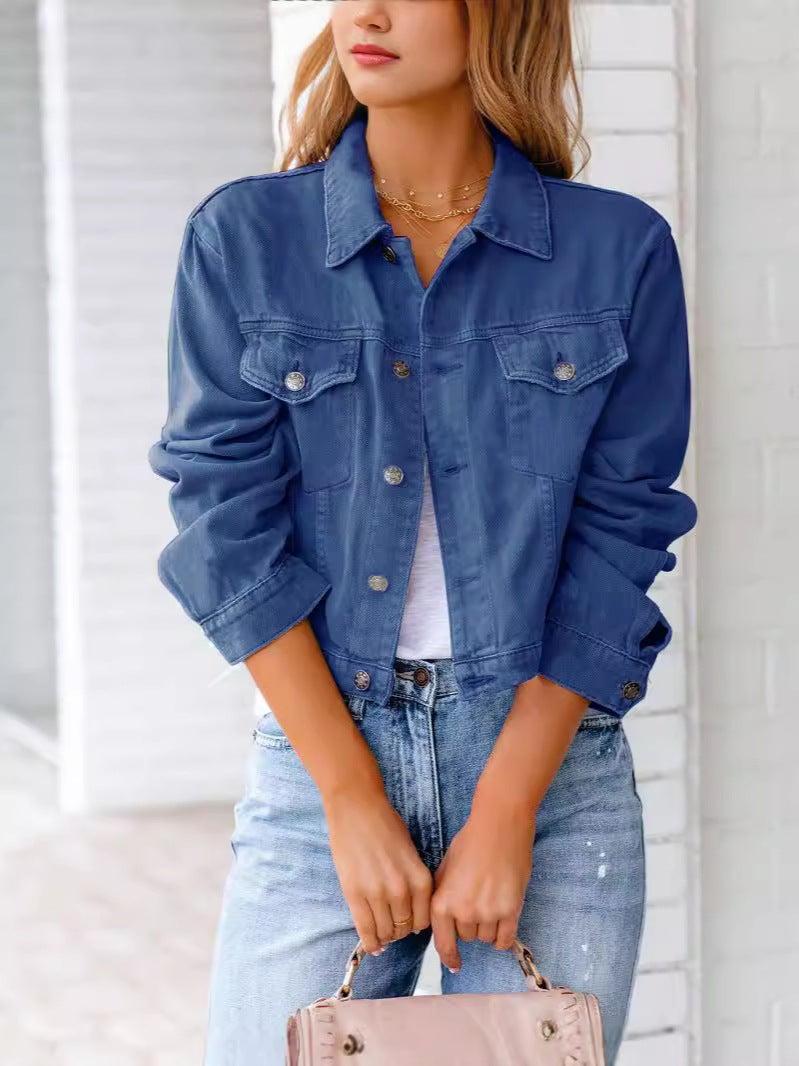 Temu2025 Women'S Clothing Spring New Denim Jacket Women'S Jacket Long-Sleeved Top - Image 4