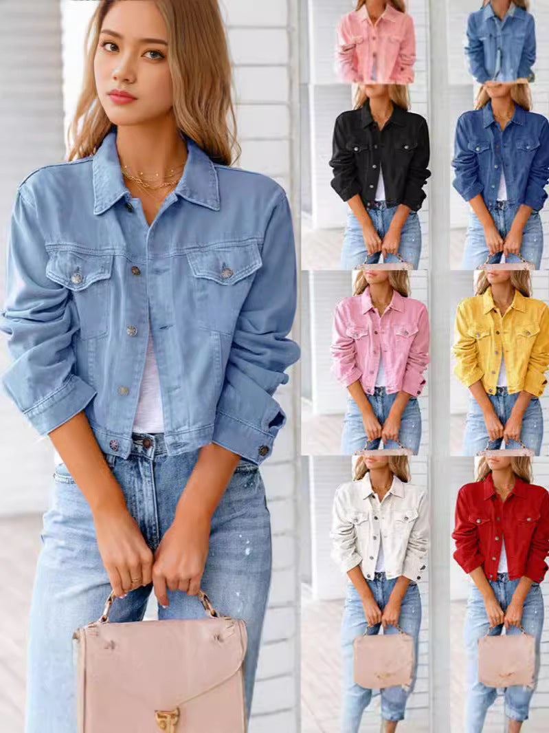 Temu2025 Women'S Clothing Spring New Denim Jacket Women'S Jacket Long-Sleeved Top - Image 2