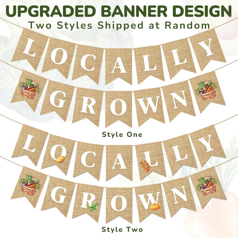 Kriyokiaa Locally Grown Baby Shower Decorations, 12 PCS Farmers Market Baby Shower Decor with Locally Grown Banner, Paper Tissue Pom Poms, Lanterns for Farmers Market Party Decor - Image 3