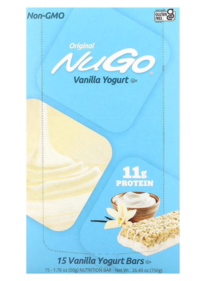 NuGo Original Bar Vanilla Yogurt 15 Bars 1.76 oz (50 g) Each