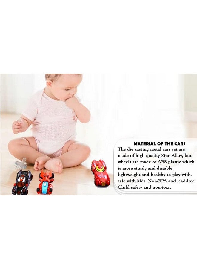 Galaxy Hi-Tech Mini Metal Car for Kids, Car Pack of 4 Mini Racers Series Diecast Cars Suitable for Children, Movie Vehicle Racing Cars for Competition and Story Play - Multicolor - Image 1