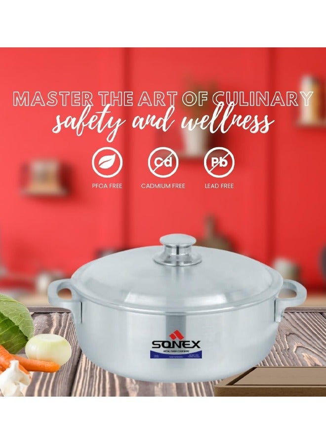 SONEX Sonex Imperial Set 2x6 Premium Cookware Bundle, Even Heating Distribution, Heavy Weight, High Quality Metal Finish, Durable Long Lasting Construction, Set of 5 (4,5.5,8.5,12.5,15.5) Ltr  - Image 4