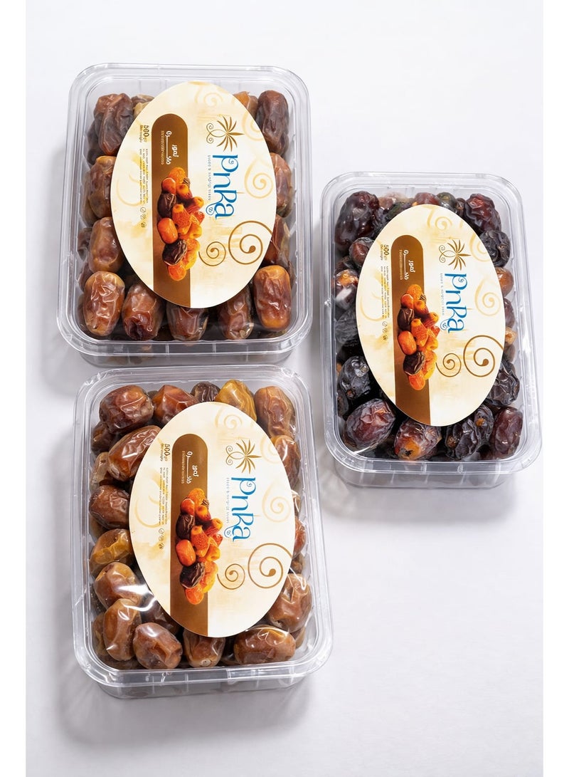 Pyramisr Ramadan Offer Premium Saudi Dates 1.5kg – Maftal, Safawi & Sagai (500g Each) – Fresh Dates for Iftar & Gifting - Image 2