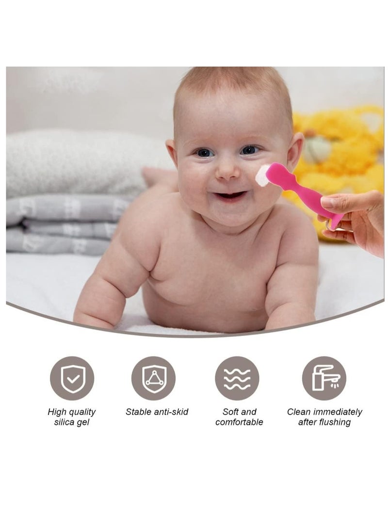 Excefore 4 Pcs Baby Diaper Cream Spatula Silicone Nappy Rash Cream Applicator Baby Spatula with Suction Cup for Newborn Baby Facial Cosmetic  - Image 3