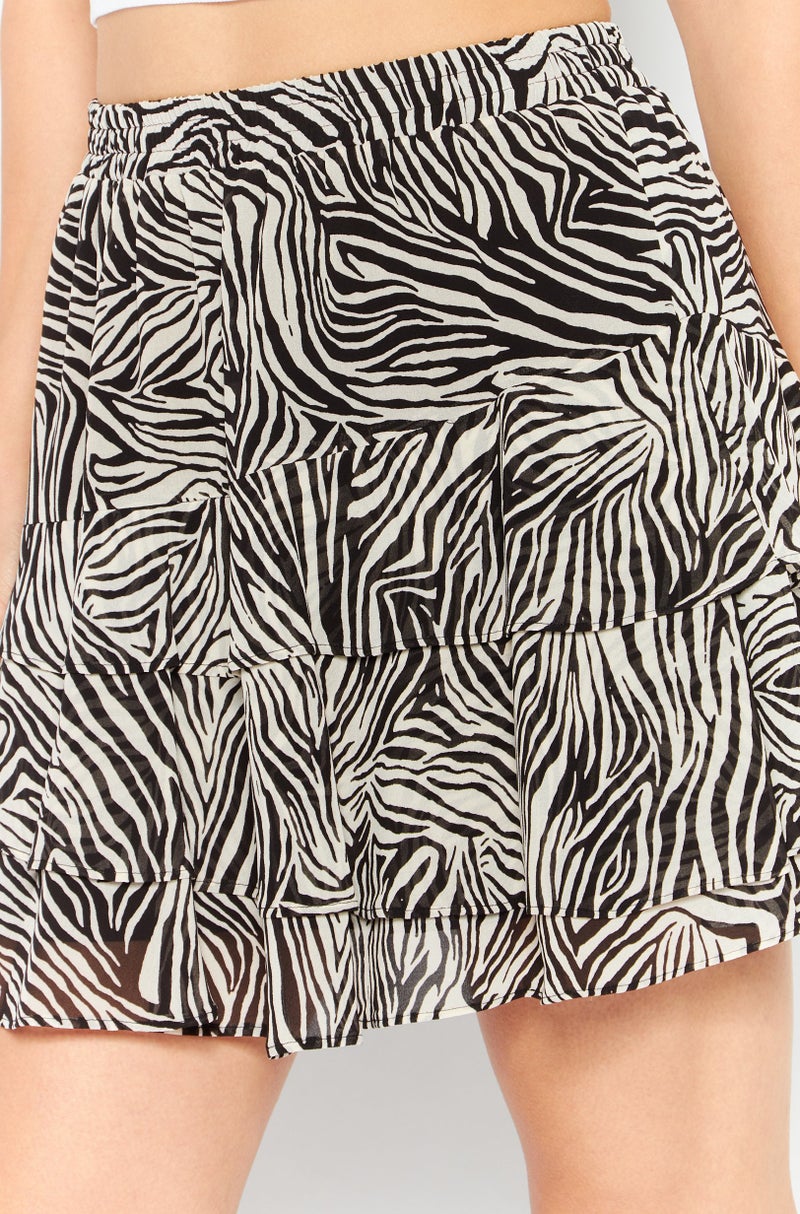 Michael Kors Women Allover Print Mini Skirt, Black  - Image 3