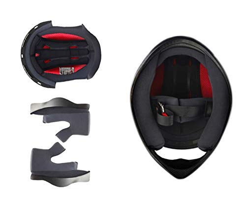 Woljay Full Face Motorcycle Helmet Racing Helmet Motocross Off Road Moto Street Bike Helmets (XL, Carbon Fiber Red u Black Gloss) - Image 3