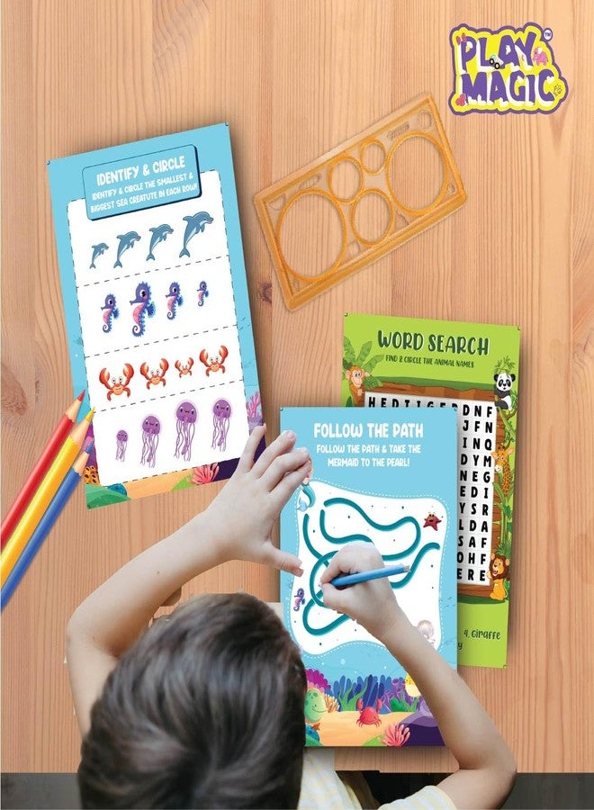 PlayMagic BrainActiv Kaleidoscope Making DIY Kit for Kids 3+|Magical Pattern Creation Kit|2 Kaleidoscopes, Scratch Sheets, 8 Activity Sheets|Educational Birthday Gift for Kids-Sea & Animal Adventure - Image 2