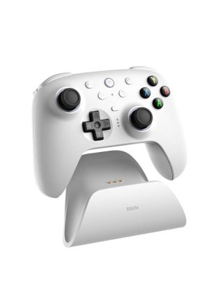 وحدة تحكم لاسلكية 8BitDo Ultimate 2 لأجهزة الكمبيوتر التي تعمل بنظام Windows وApple وSteam وAndroid، وحدة تحكم للألعاب مزودة بعصا تحكم TMR، ومحفزات Hall/Tactile، وتحكم بالحركة، وحلقة إطلاق نار RGB، ومعدل استجابة 1000 هرتز، لون أبيض - view 4