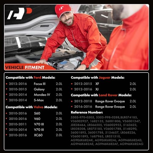 A-Premium K03 Complete Turbocharger Turbo Kit with Gasket & Wastegate Actuator Compatible with Ford, Volvo, Jaguar & Land Rover Models - Focus, XC60/S60, XF, XJ, V60, V70, Rover Evoque, Galaxy, Mondeo - Image 3