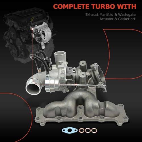 A-Premium K03 Complete Turbocharger Turbo Kit with Gasket & Wastegate Actuator Compatible with Ford, Volvo, Jaguar & Land Rover Models - Focus, XC60/S60, XF, XJ, V60, V70, Rover Evoque, Galaxy, Mondeo - Image 2