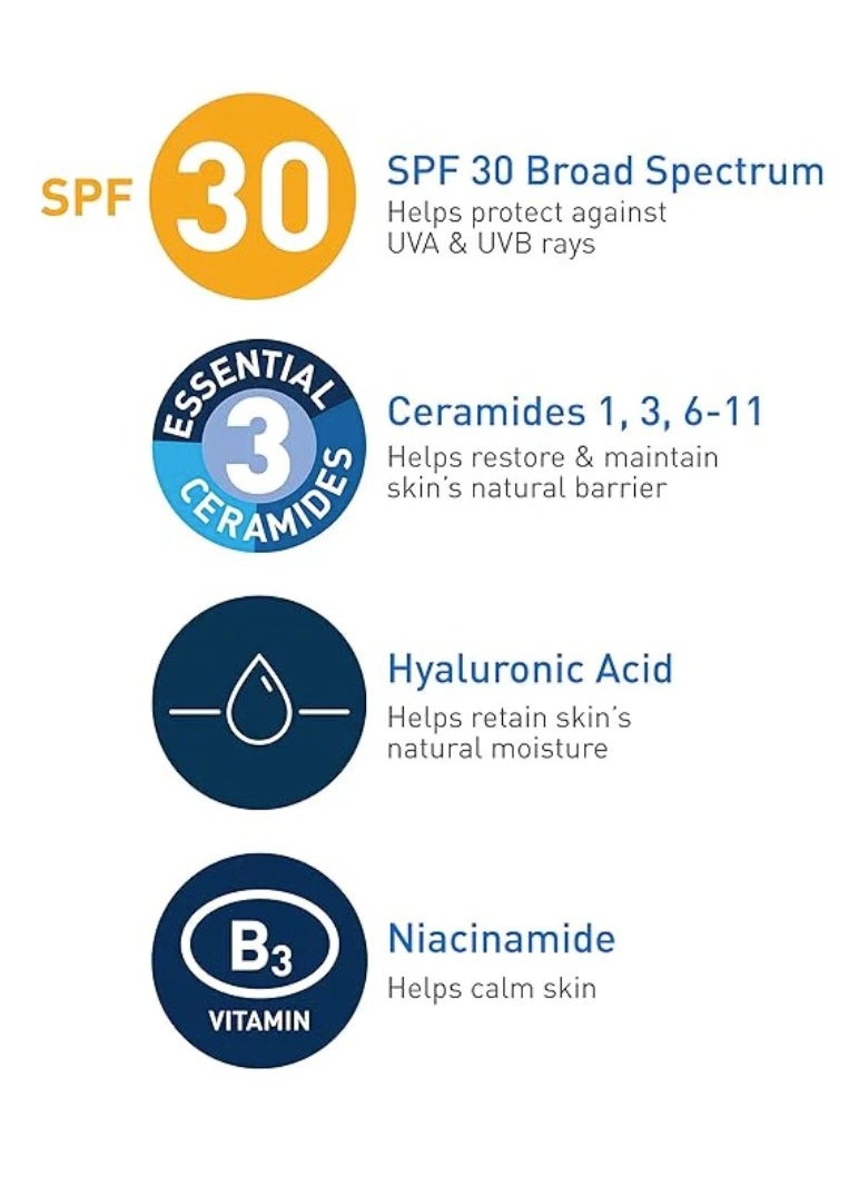 سيرا لوشن مرطب للوجه بعامل حماية من الشمس SPF30 مع حمض الهيالورونيك 89 مل  - Image 3