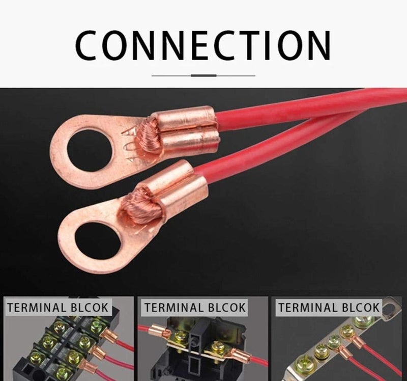 AUTO-EX 5Pcs 100A Open Barrel Copper Ring Lug Terminals Wire Crimp Connector Battery Wire Welding Cable Terminals Cable Connector - Image 2