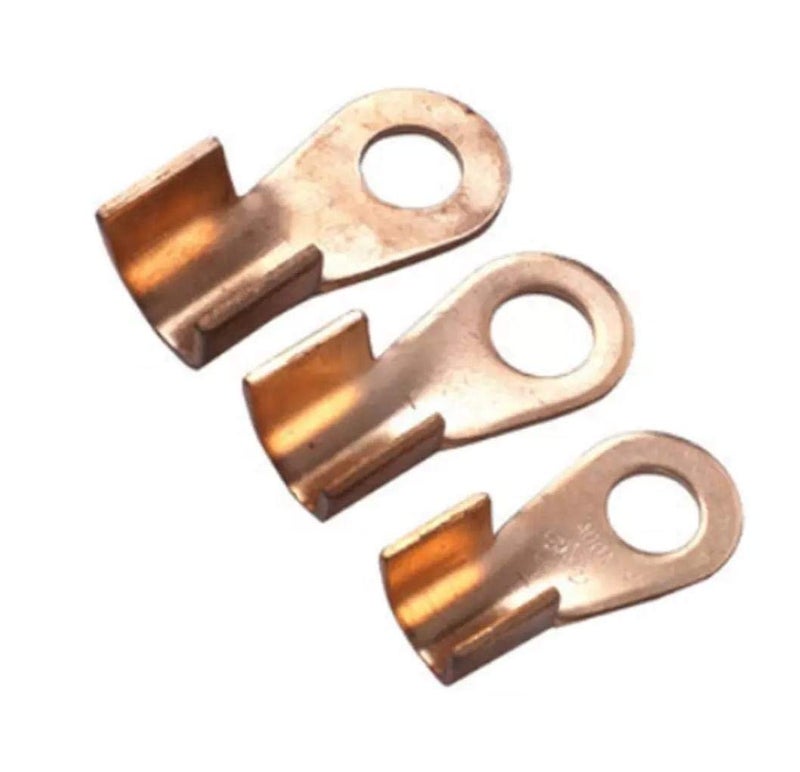 AUTO-EX 5Pcs 100A Open Barrel Copper Ring Lug Terminals Wire Crimp Connector Battery Wire Welding Cable Terminals Cable Connector - Image 1
