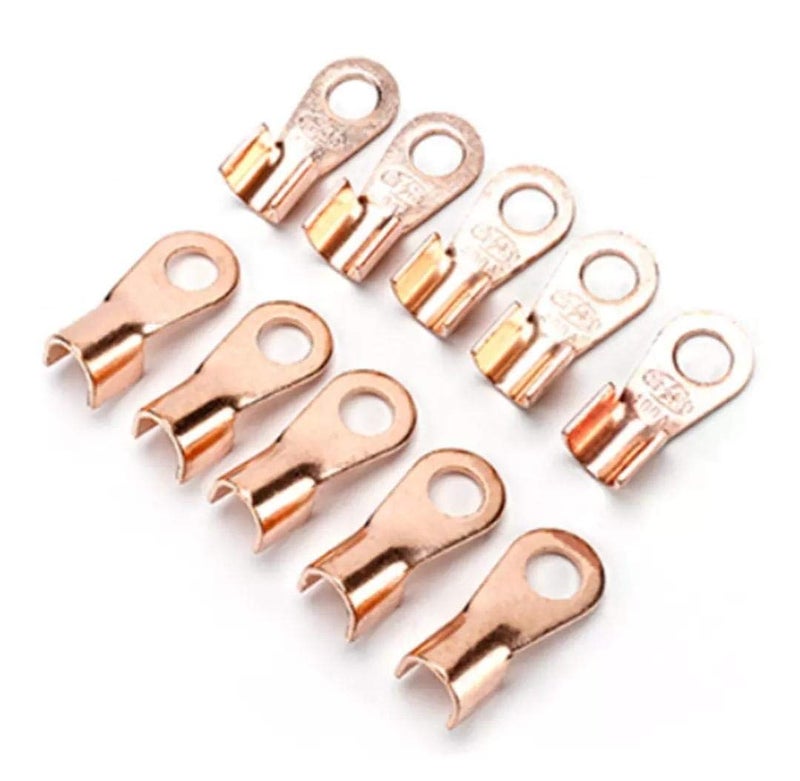 AUTO-EX 5Pcs 100A Open Barrel Copper Ring Lug Terminals Wire Crimp Connector Battery Wire Welding Cable Terminals Cable Connector - Image 5
