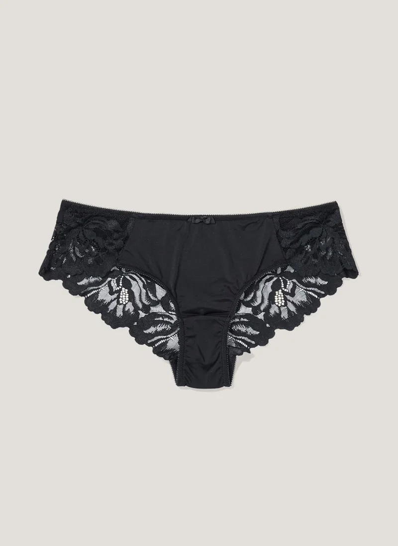 ماتلان Black Lace Detail Brazilian Knickers