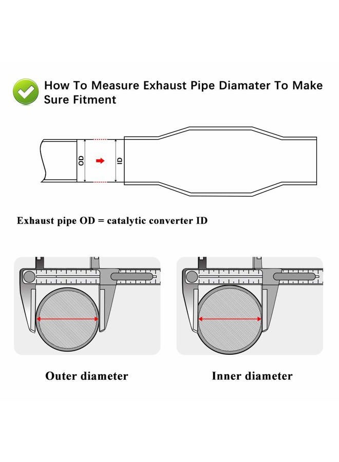 MAYASAF 【2 PACK】2" Inlet/Outlet Universal Catalytic Converter, with O2 Port & Heat Shield (EPA Compliant) - Image 4