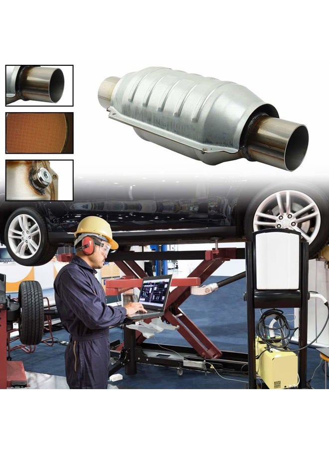 MAYASAF 【2 PACK】2" Inlet/Outlet Universal Catalytic Converter, with O2 Port & Heat Shield (EPA Compliant) - Image 3