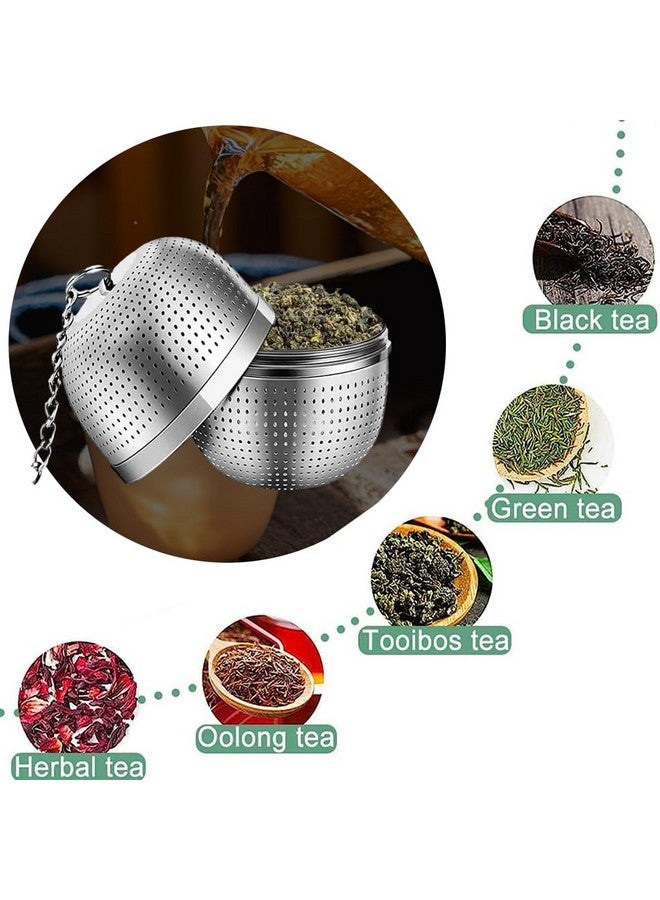 SUPVOX Supvox® Tea Infuser with Chain & Drip Tray 304 Stainless Steel 2.1" Fine Mesh Strainer for Loose Leaves Herbal Teas Durable Easy-Clean Filter for Mugs Teapots Ideal for Home & Travel - Image 5