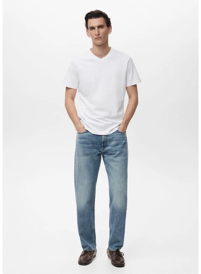 Mango Man  V-neck T-shirt for Men | Best Price UAE