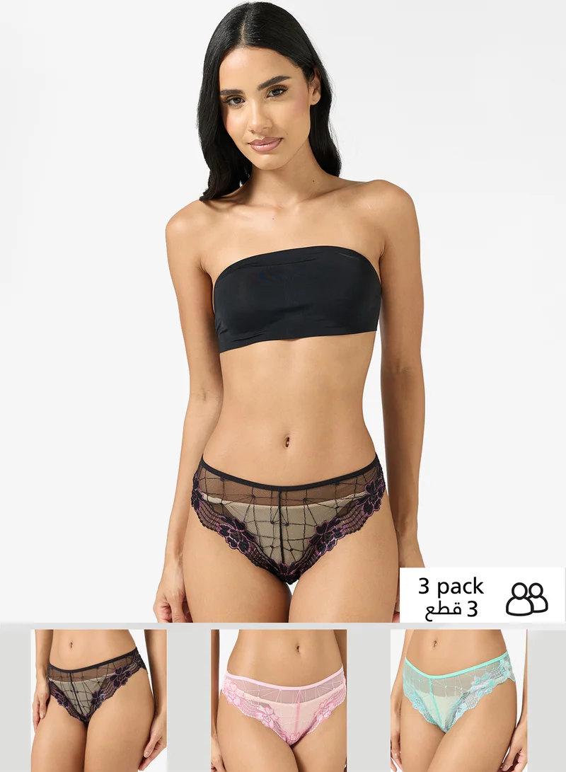 ايلا 3 Pack Cheeky Lace Brief