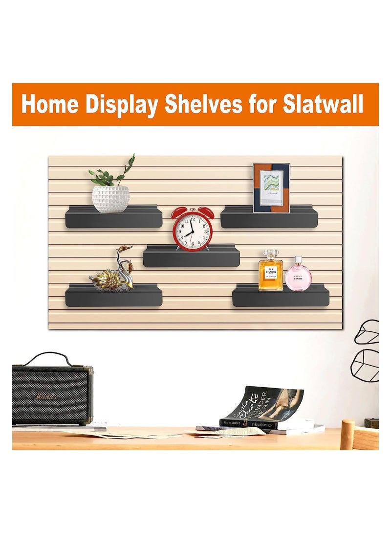 Captaintech Metal Slatwall Shelves, Slatwall Accessories and Fixtures, Floating Slat Wall Shelf Shelves for Shoes, Flat Display Shelves for Wall, Shoe Stores, Boutiques Supplies, 4Pcs (Black) - Image 2