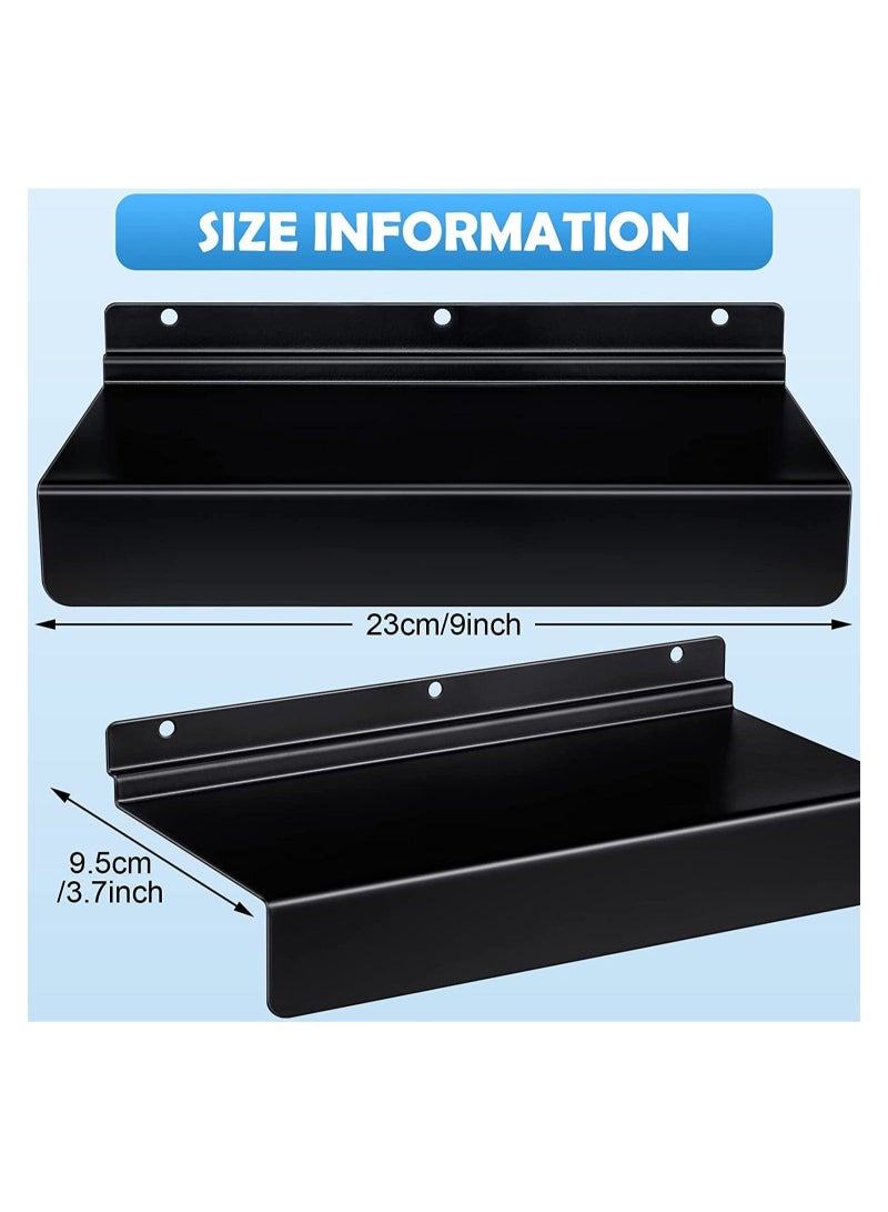 Captaintech Metal Slatwall Shelves, Slatwall Accessories and Fixtures, Floating Slat Wall Shelf Shelves for Shoes, Flat Display Shelves for Wall, Shoe Stores, Boutiques Supplies, 4Pcs (Black) - Image 4