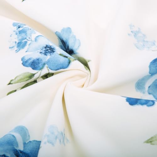 JASAMBAC Women's Vintage Floral High Low Semi Formal Dresses for Bridal Shower Evening Guest Dress Floral Blue XL - Image 5
