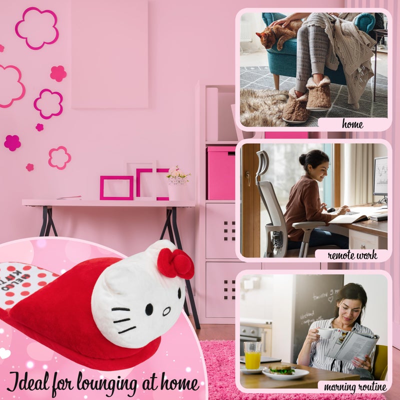Hello Kitty Sanrio 3D Slippers for Girls Teens Women, Anti-Slip Sole Indoor House Shoes, Kawaii Cozy Gifts for Women Mom (Red, 9/9.5 US) - Image 5