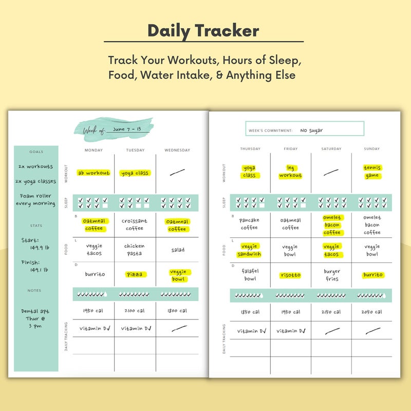 Lamare Food Journal for Women Weight Loss â€“ Food Diary, Meal Planner and Grocery List Notebook - Image 3