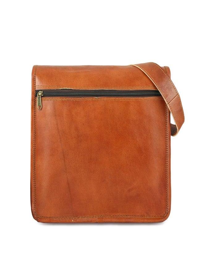 RSN Stylish Genuine Leather 3 Compartment Travel Office Business Messenger Bag For Men Women (10x13 Inch) - Image 3