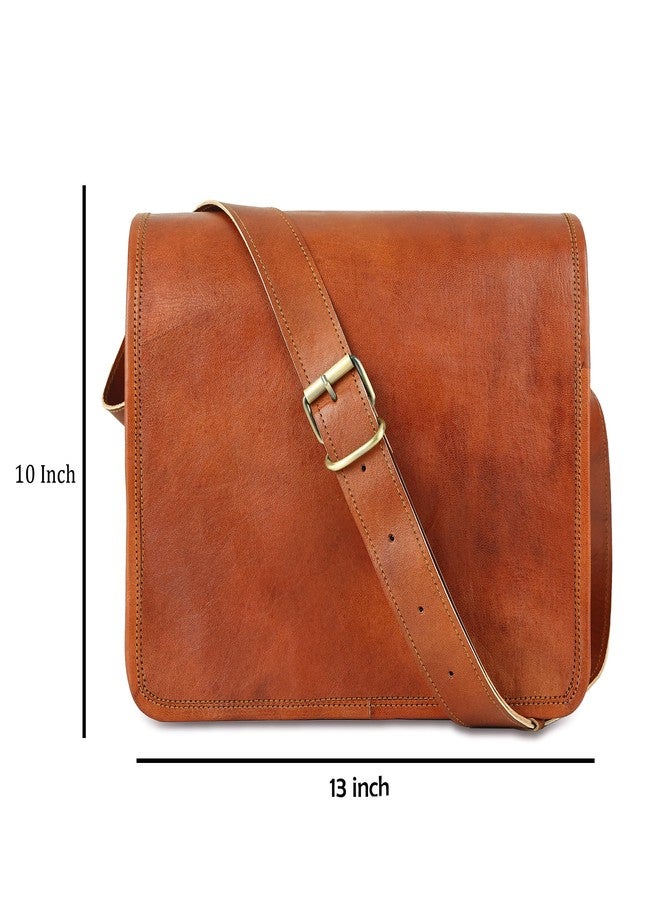 RSN Stylish Genuine Leather 3 Compartment Travel Office Business Messenger Bag For Men Women (10x13 Inch) - Image 5
