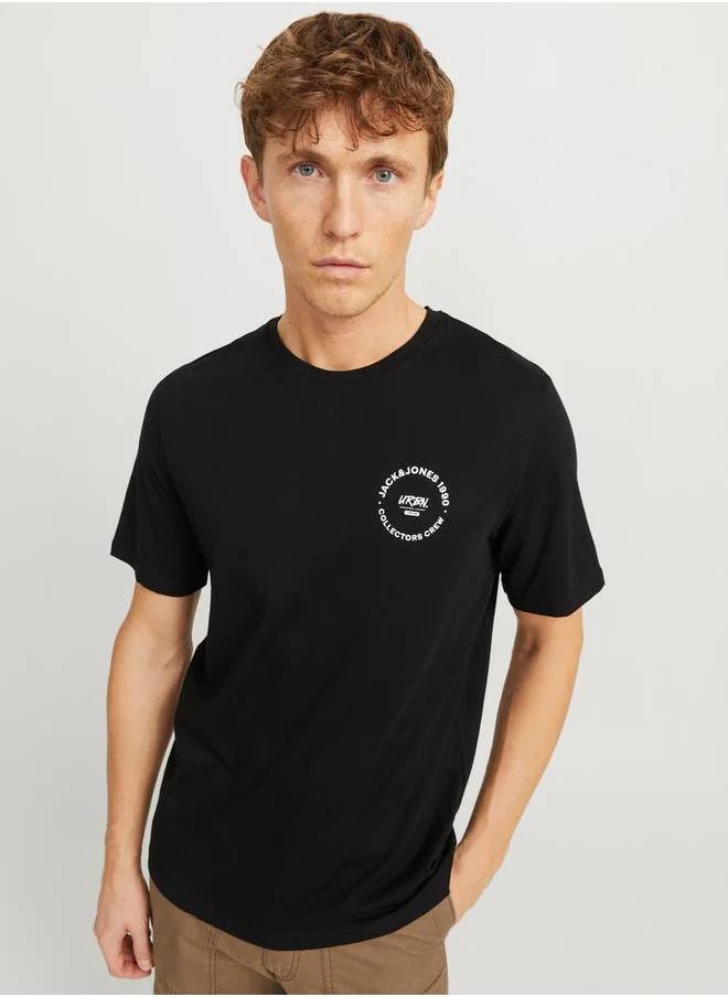 JACK & JONES Slogan Print Crew Neck T-Shirt