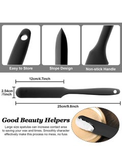 Patelai Nonstick Wax Spatulas Large Wax Sticks Silicone Waxing Craft Sticks Reusable Scraper Hair Removal Waxing Applicator Large Area Hard Wax Sticks For Body Use On Salon And Home (Black)  - Image 3