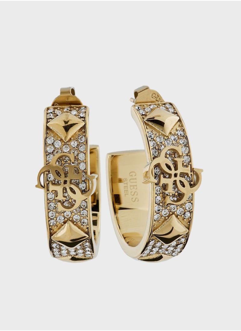 GUESS - Pave Hoop Earrings - Image 1