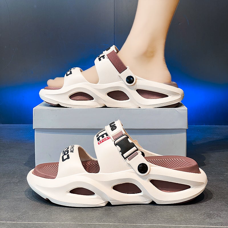 Slippers Men'S Summer Sports Thick Sole Dung Feeling Outwear Casual Boys Driving To Work Dual-Use Drifting Beach Sandals - Image 1