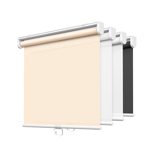 LazBlinds No Tools No Drill Cordless Roller Shades Light Filtering Roller Blinds for Windows Thermal Insulated UV Protection Roll Up Window Blinds and Shases 21 W x 72 H Beige - Image 1